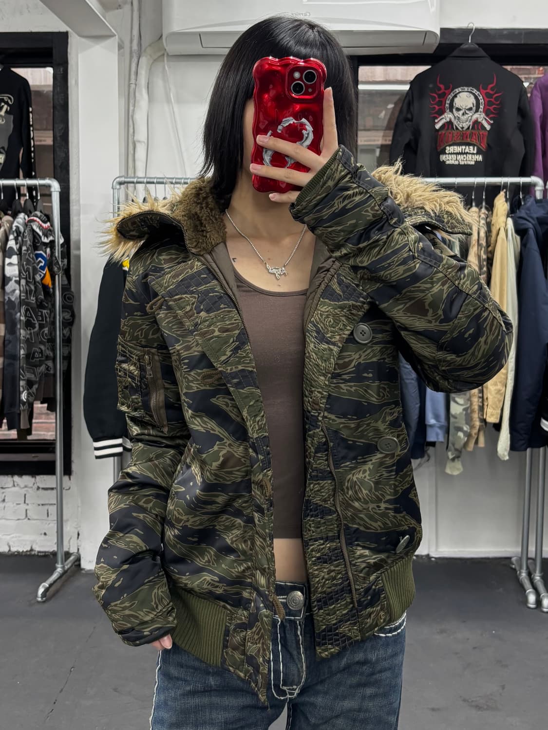 히스테릭 글래머 카모 N2B 퍼 후드 자켓 상품이미지3