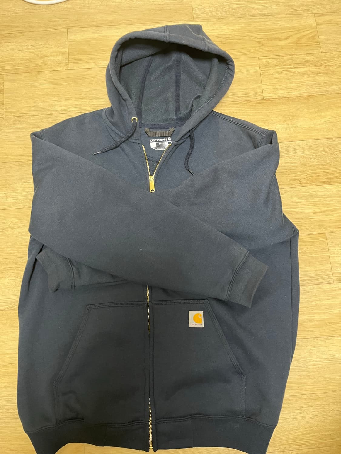 칼하트 루즈 핏 미드웨이트 레귤러 풀 집 스웨트셔츠 뉴 네이비 상품이미지1