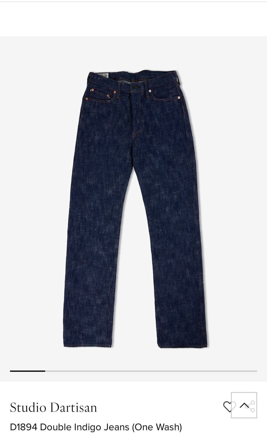 스튜디오 다치산 더블 인디고 데님 팬츠 상품이미지2