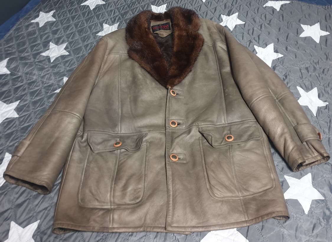 WOOGAA 컬렉션 밍크퍼 양가죽 안감양털 헌팅 자켓 (XXL) 상품이미지1