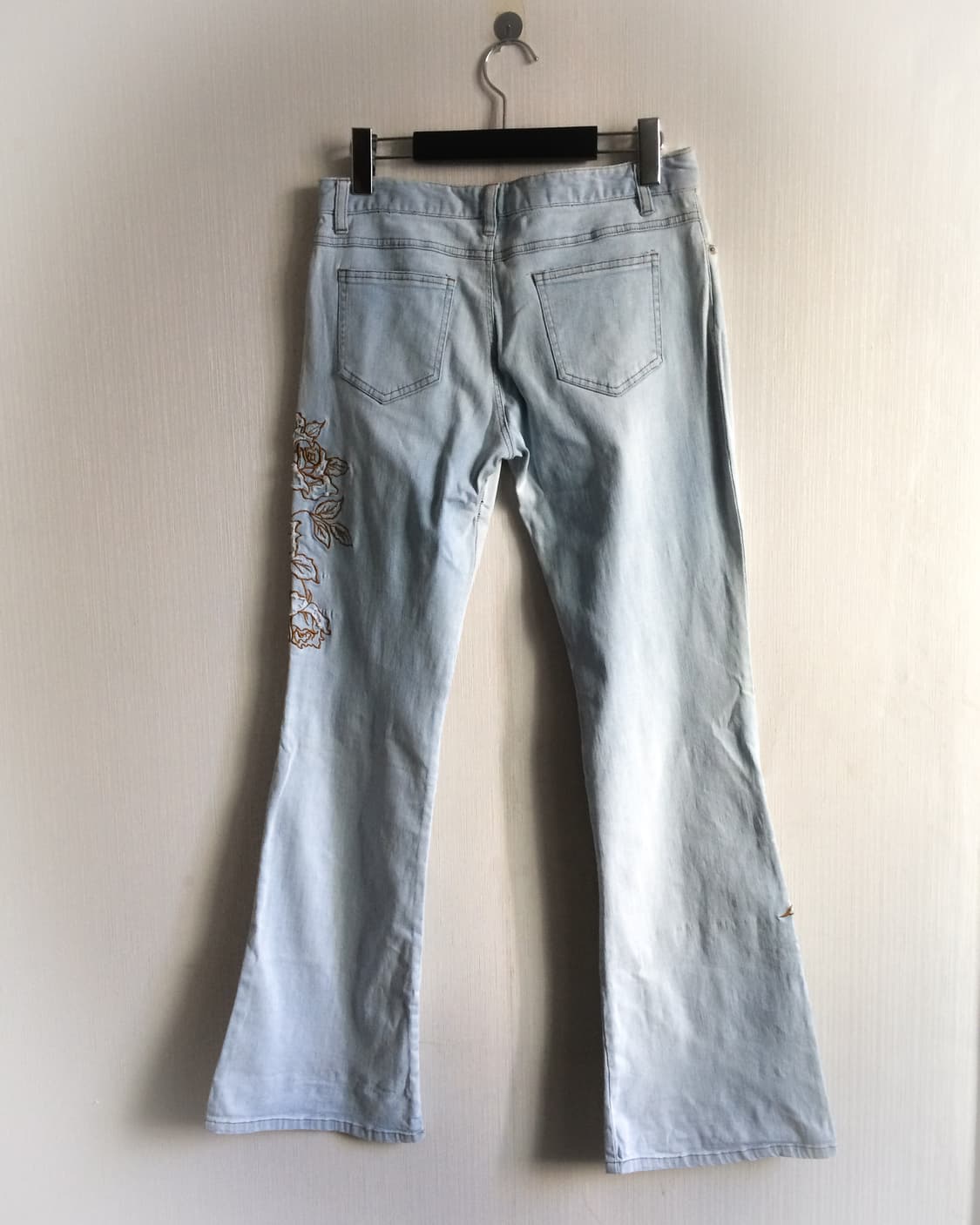 Flower needle work point denim pants 상품이미지2