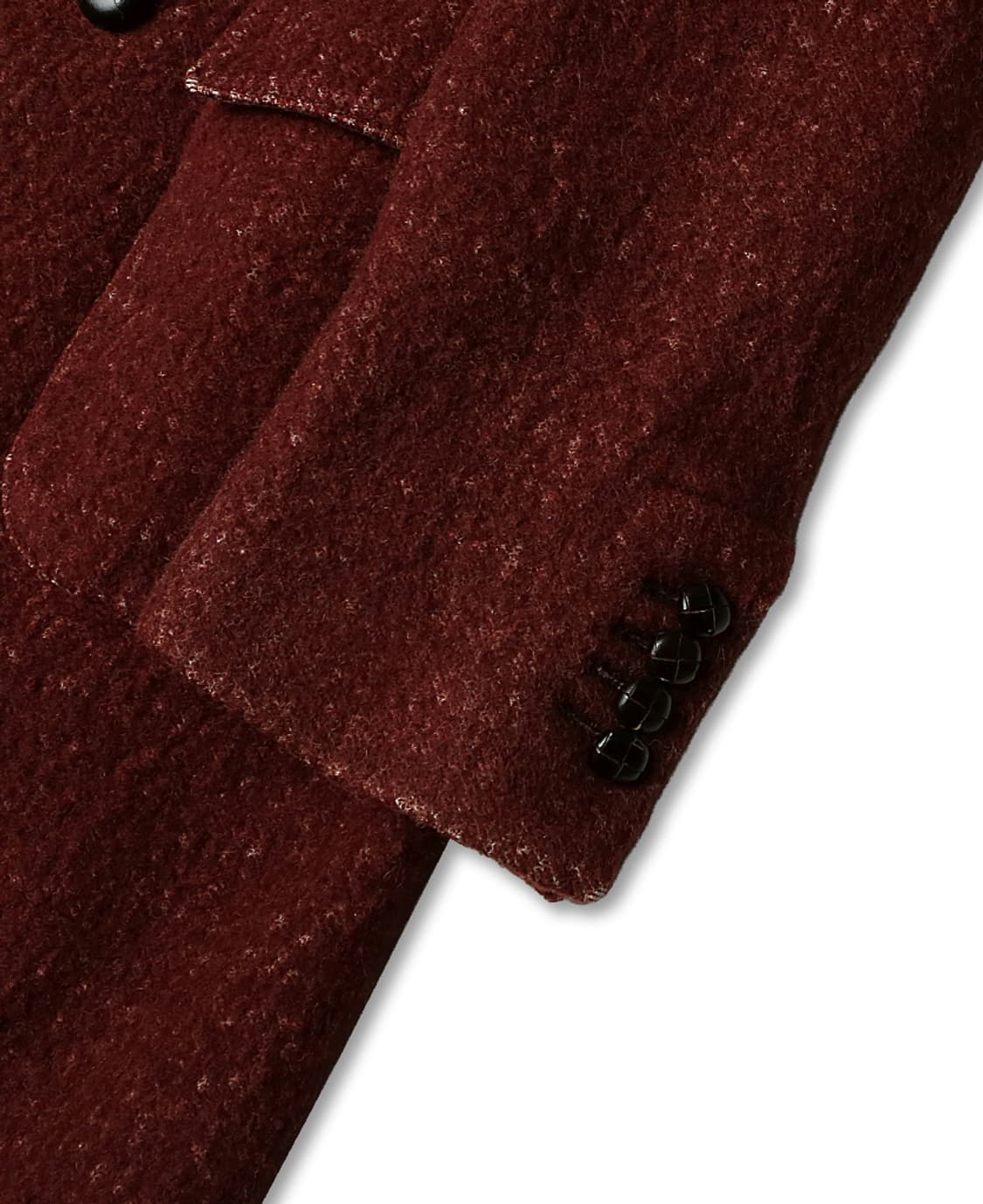 헤보 [Hevo] 버건디 레드 코튼 라나 버진 울 이태리 더블 코트 상품이미지4