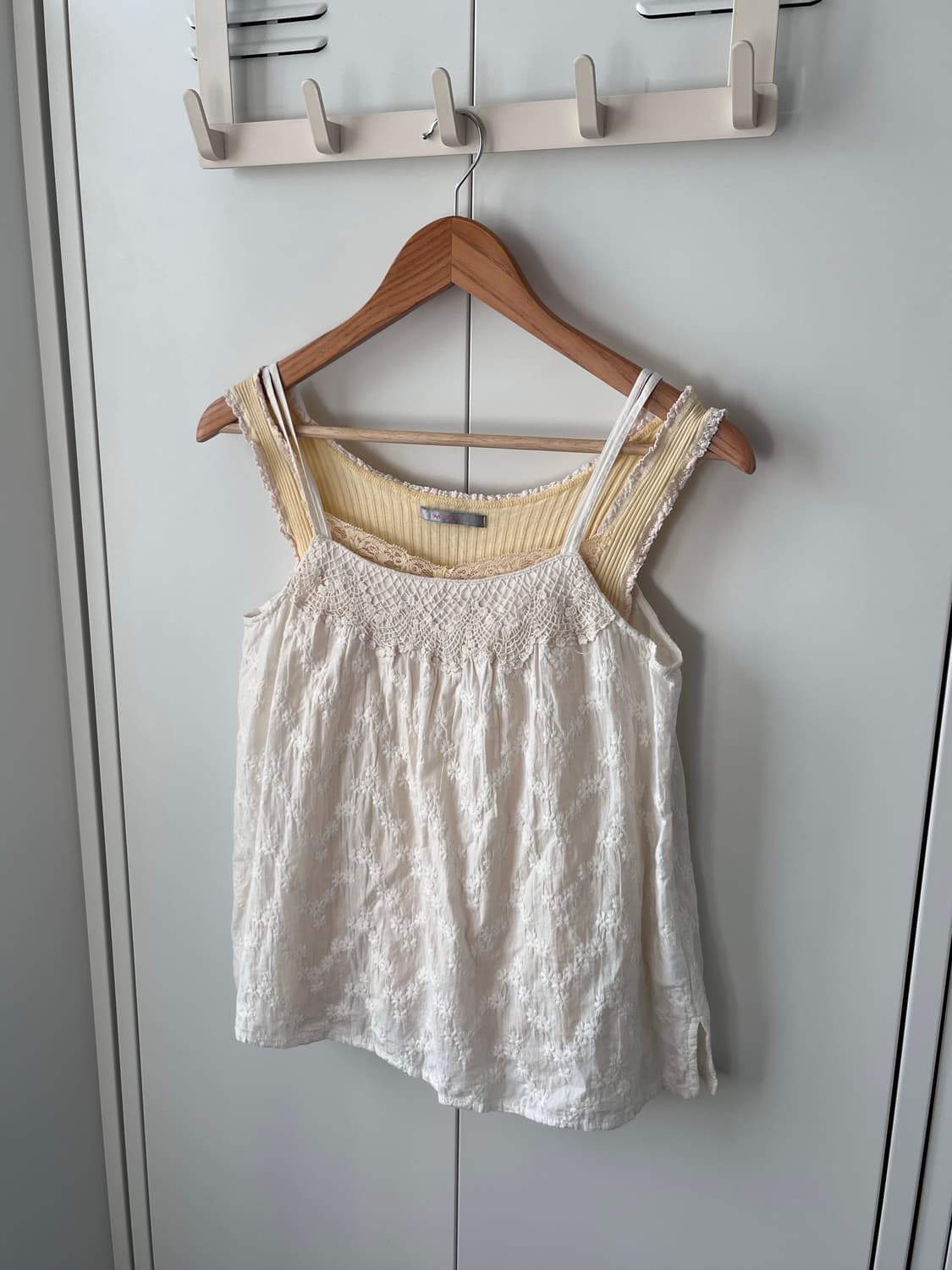 Mixt 연노랑 레이스 골지 레이어드 슬리브리스 상품이미지10