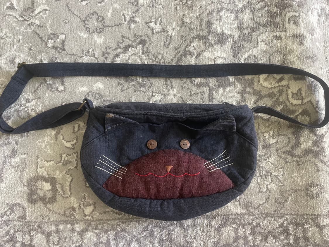 모리걸 빈티지 고양이 크로스백 💙🐱 상품이미지1