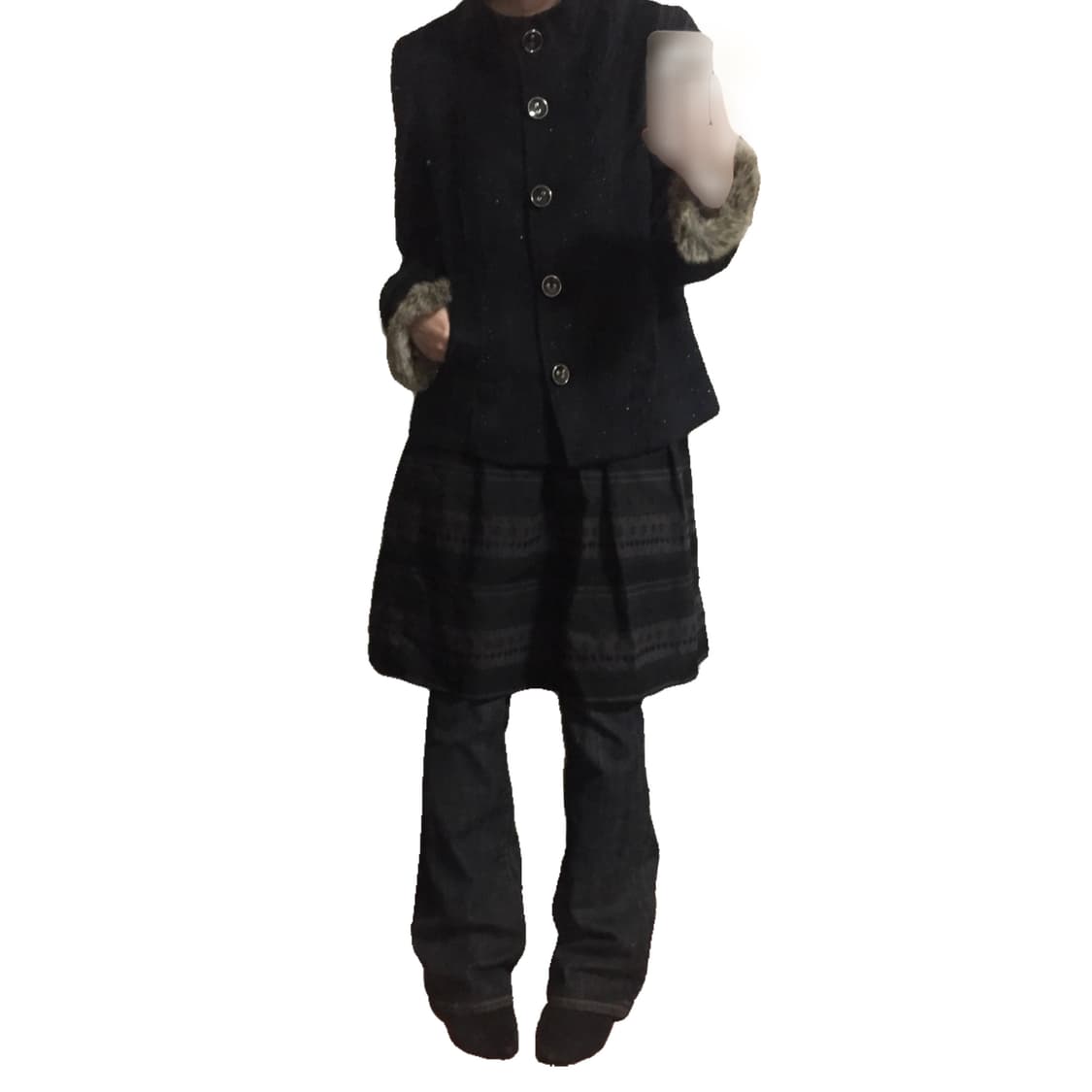 wool jacket with polka dot linin 상품이미지4