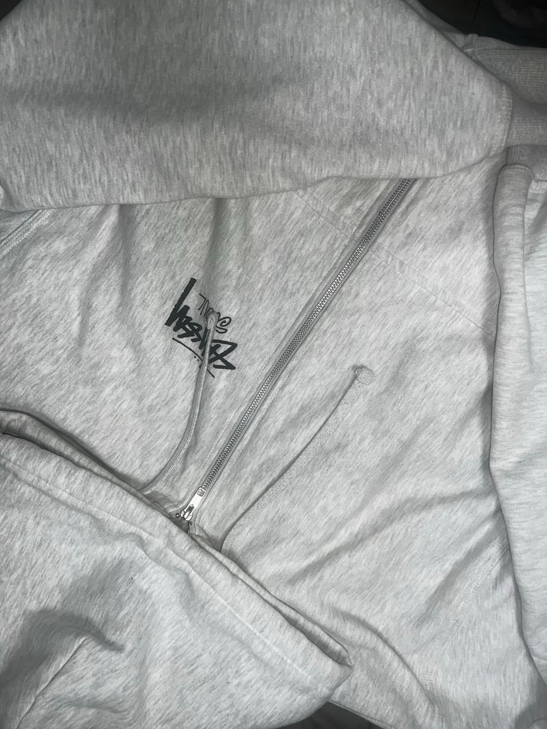 스투시 스탁 서울 후드집업 에쉬 헤더 2023 상품이미지4