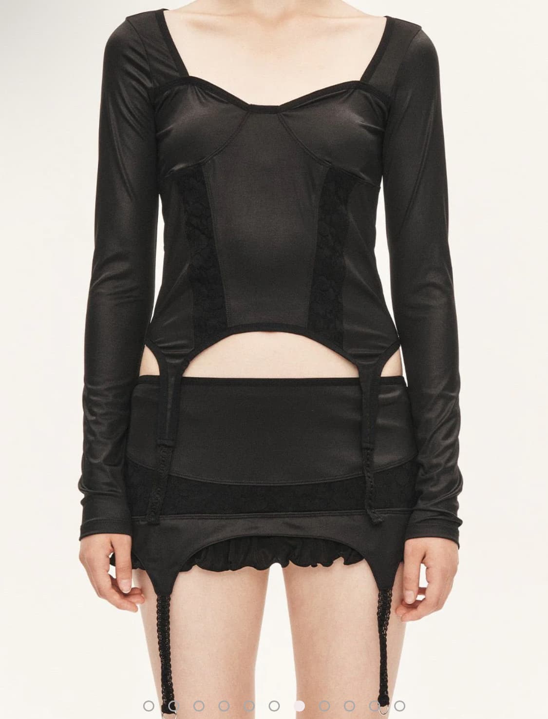 Threetimes lace garter skirt black 상품이미지2