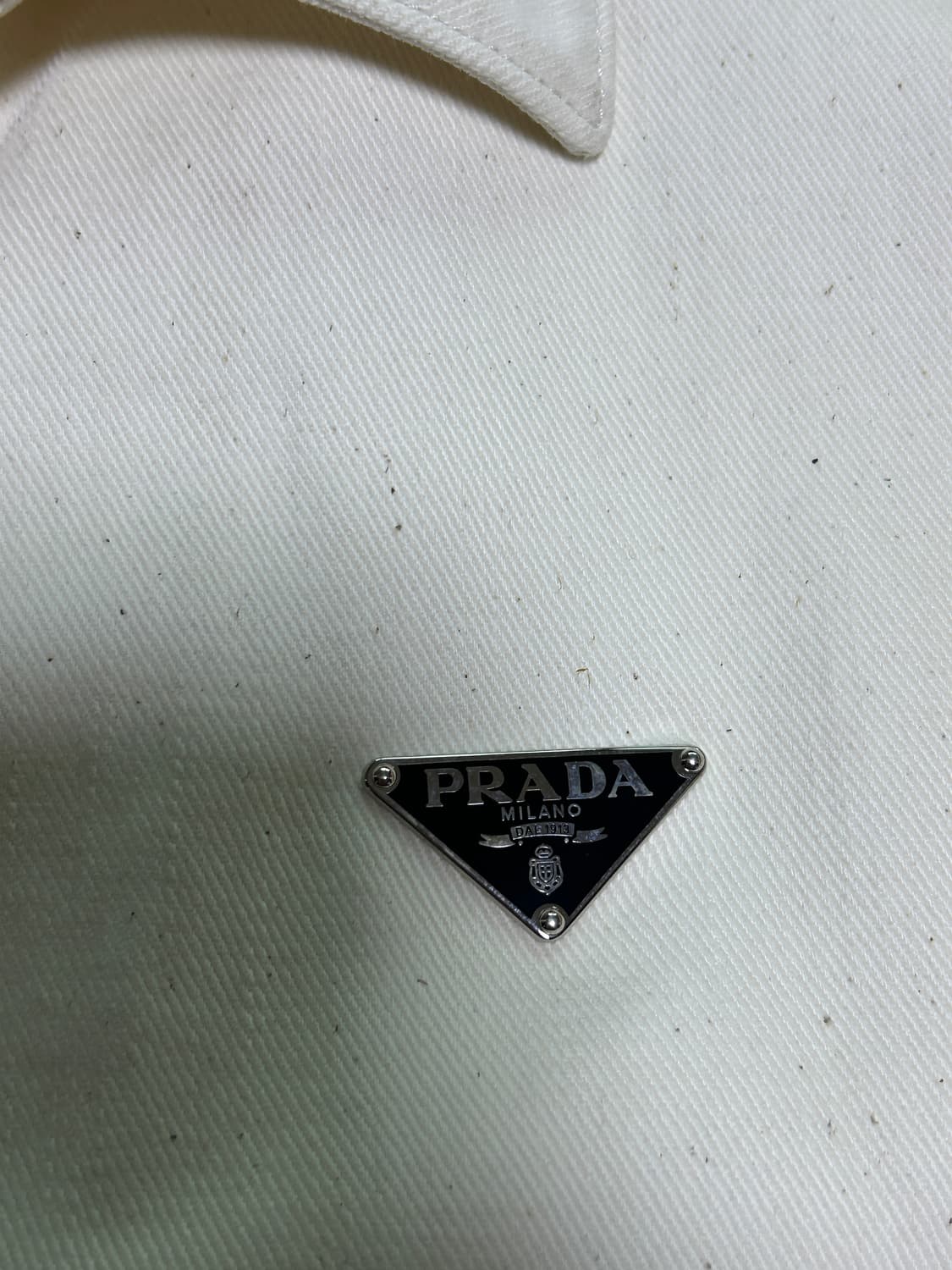 [L, 105] 프라다 벨벳 데님 자켓 아이보리 상품이미지3