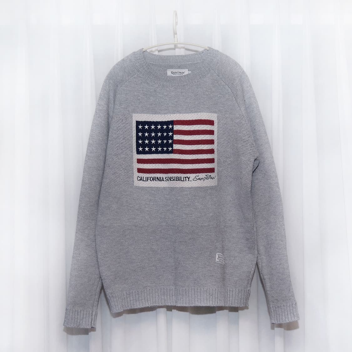 세인트페인 아메리칸 성조기 패치 니트 스웨터 (L / 95-100) 상품이미지1