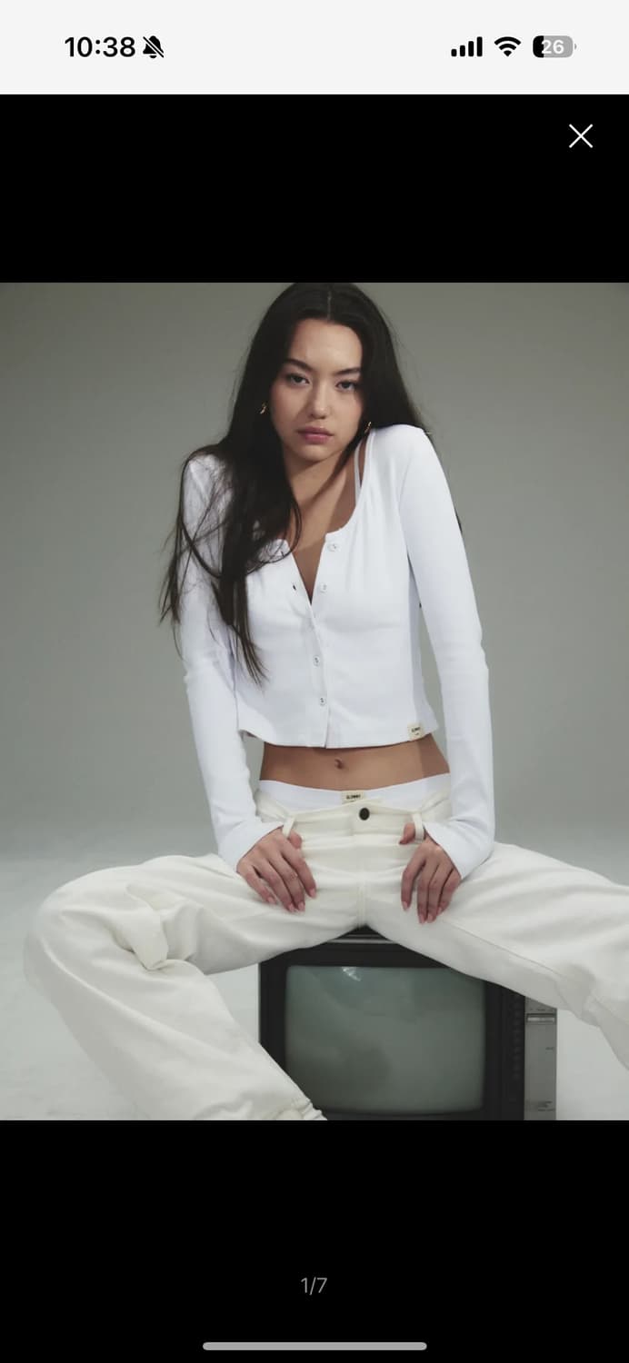 글로니 클래식 립 브이넥 가디건 상품이미지1