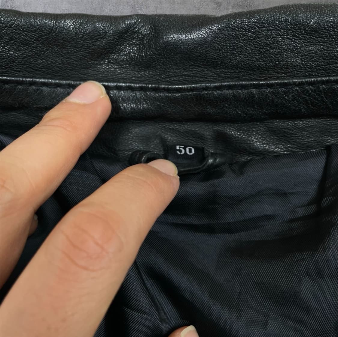  일본 빈티지 블랙 양가죽 라이더 자켓 50 상품이미지3