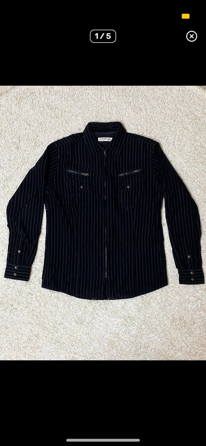 Rush hour 벨벳 스트라이프 셔츠자켓 상품이미지2