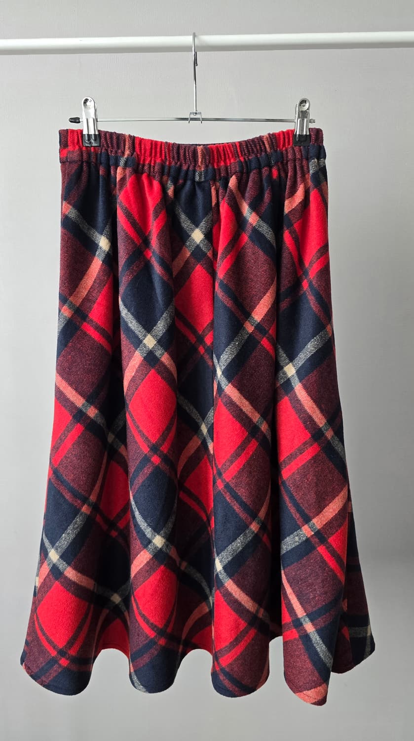 레드 체크 플레어 스커트 M 상품이미지3