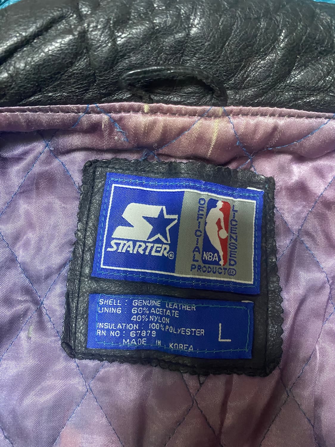 NBA 90s 샬럿 호네츠 스타터 가죽자켓 상품이미지6