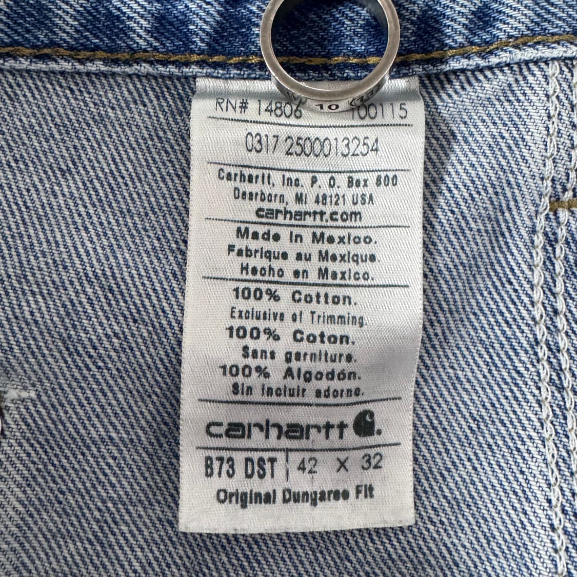 (42X32) 빈티지 칼하트 더블니 B73 DST 데님팬츠 상품이미지2