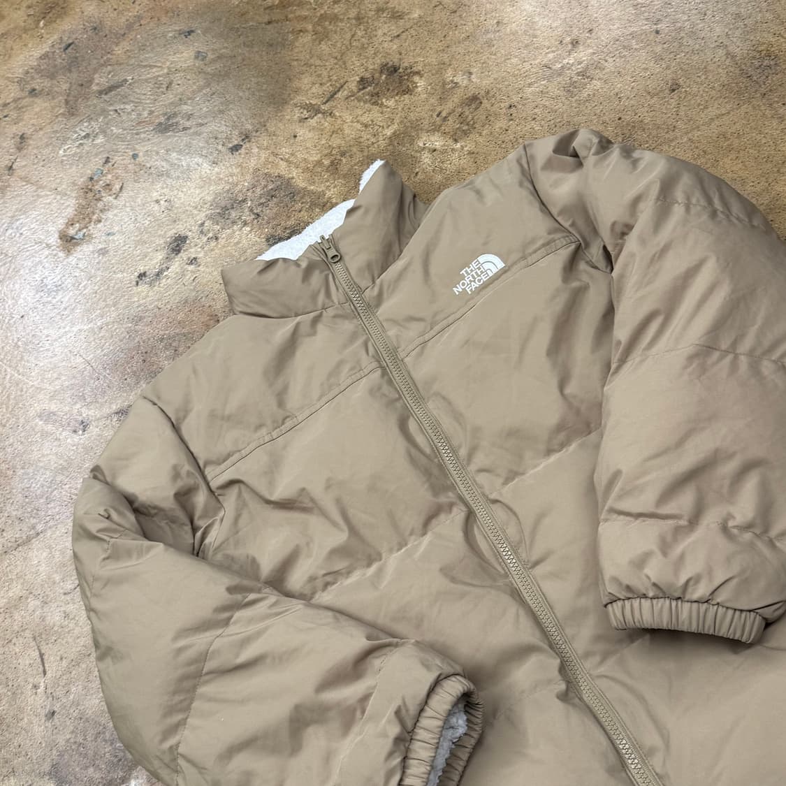 노스페이스 양면 베이지 화이트 패딩 후리스 160 상품이미지1