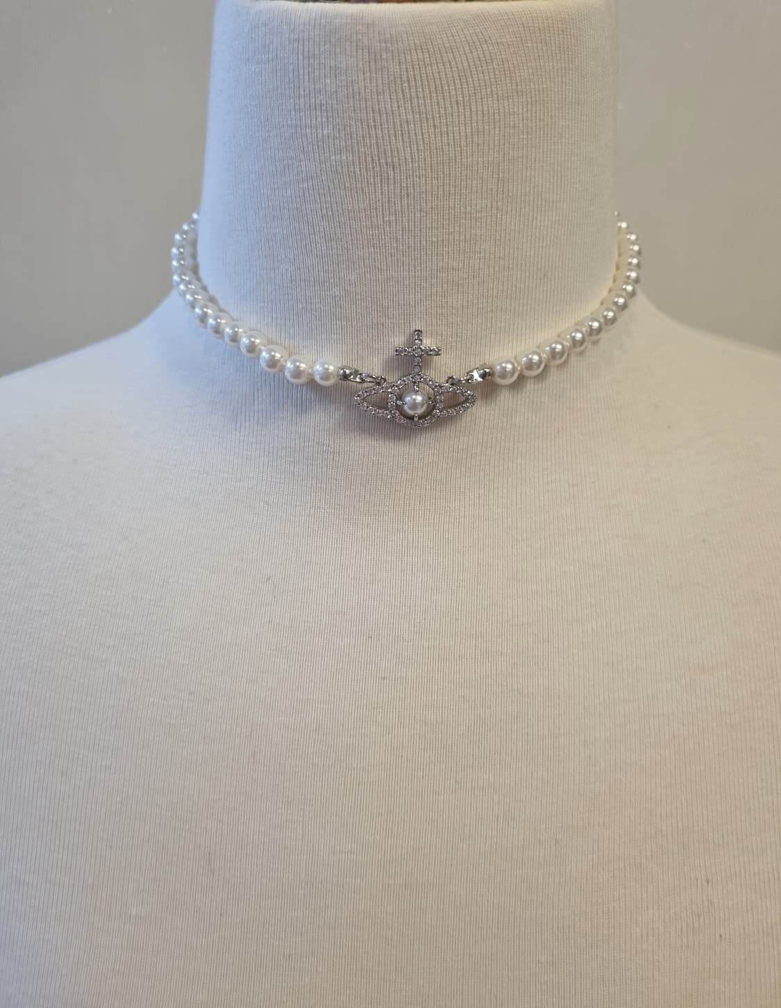 비비안웨스트우드 업사이클링  진주큐빅  진주 목걸이 상품이미지8