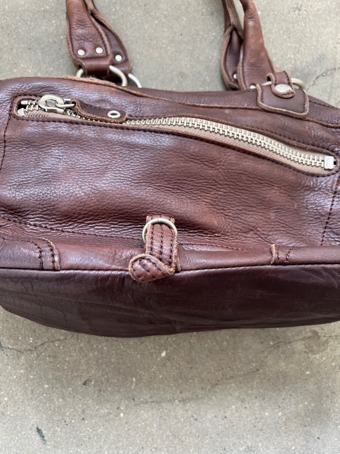 Vintage (maede in japan) 브라운 리얼레더 토트백 상품이미지7