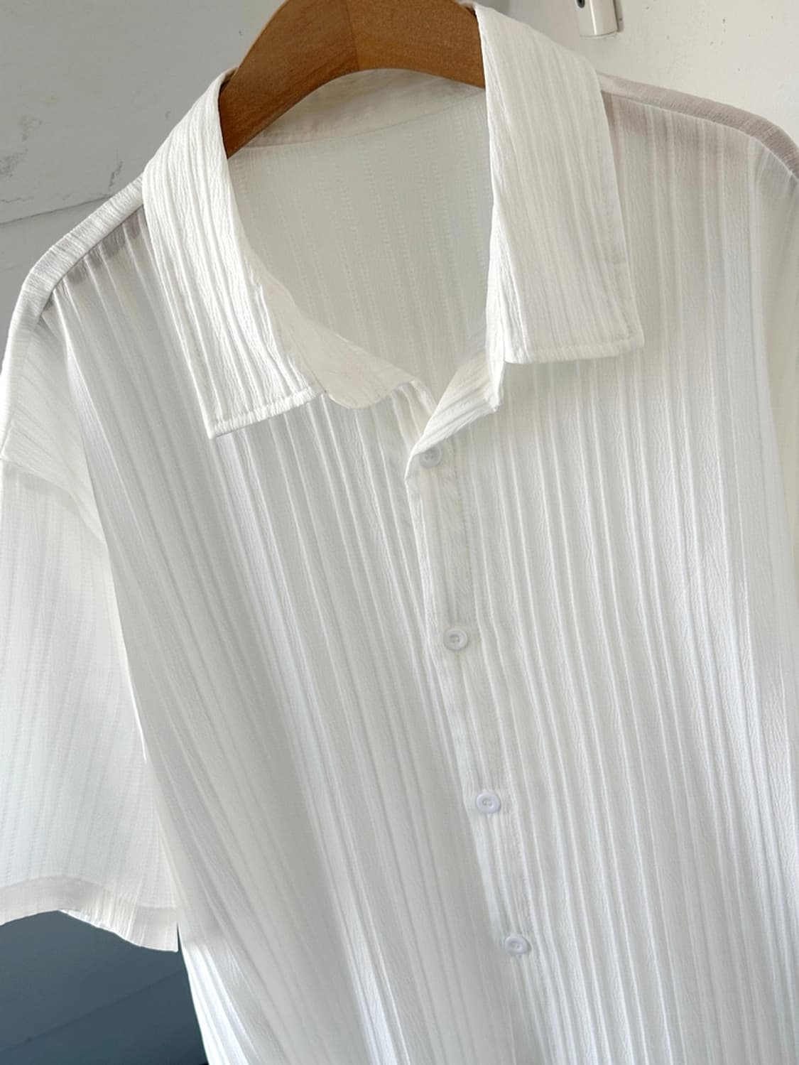 Pleats design high count poly shirt 상품이미지3