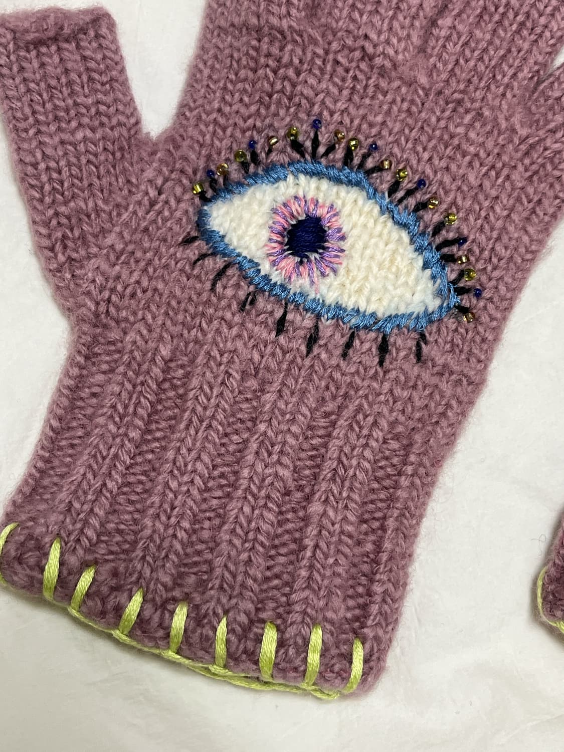 캐피탈 울 포크테일 글러브 스피크이지 자수 핑크 상품이미지4