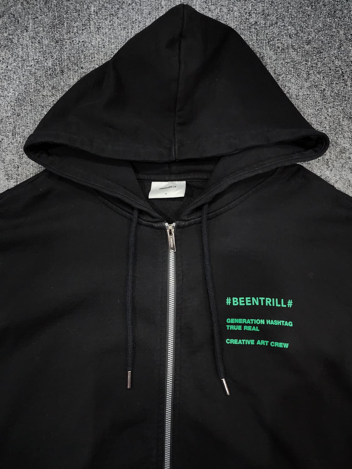 빈트릴 테이핑 해시태그 오버핏 후드집업 XL 상품이미지4