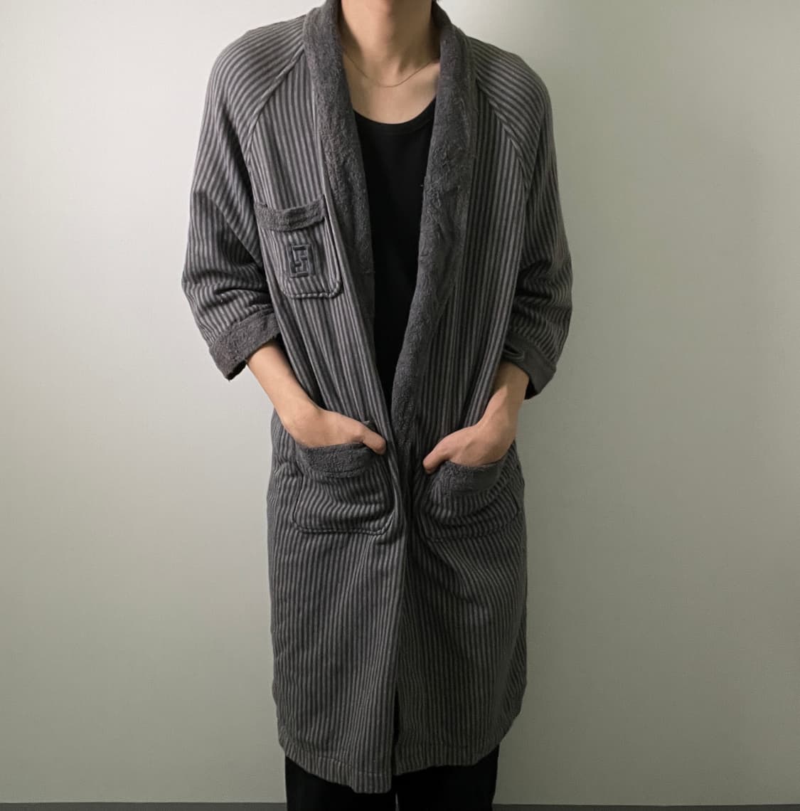 Fendi 펜디 빈티지 그레이 스트라이프 로브 가운  상품이미지1