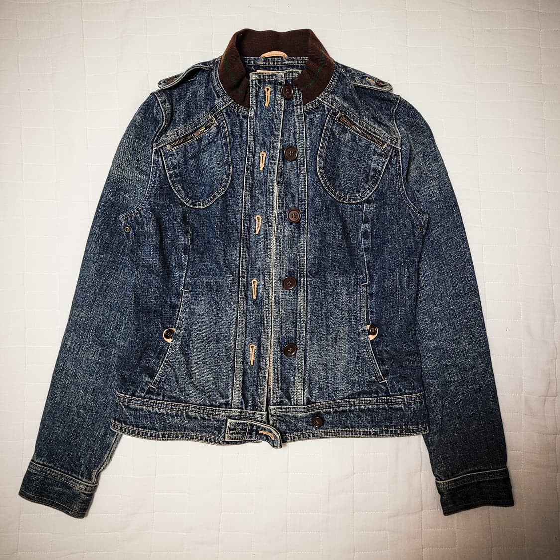 '00s archive Panel Denim Military Jacket 상품이미지3