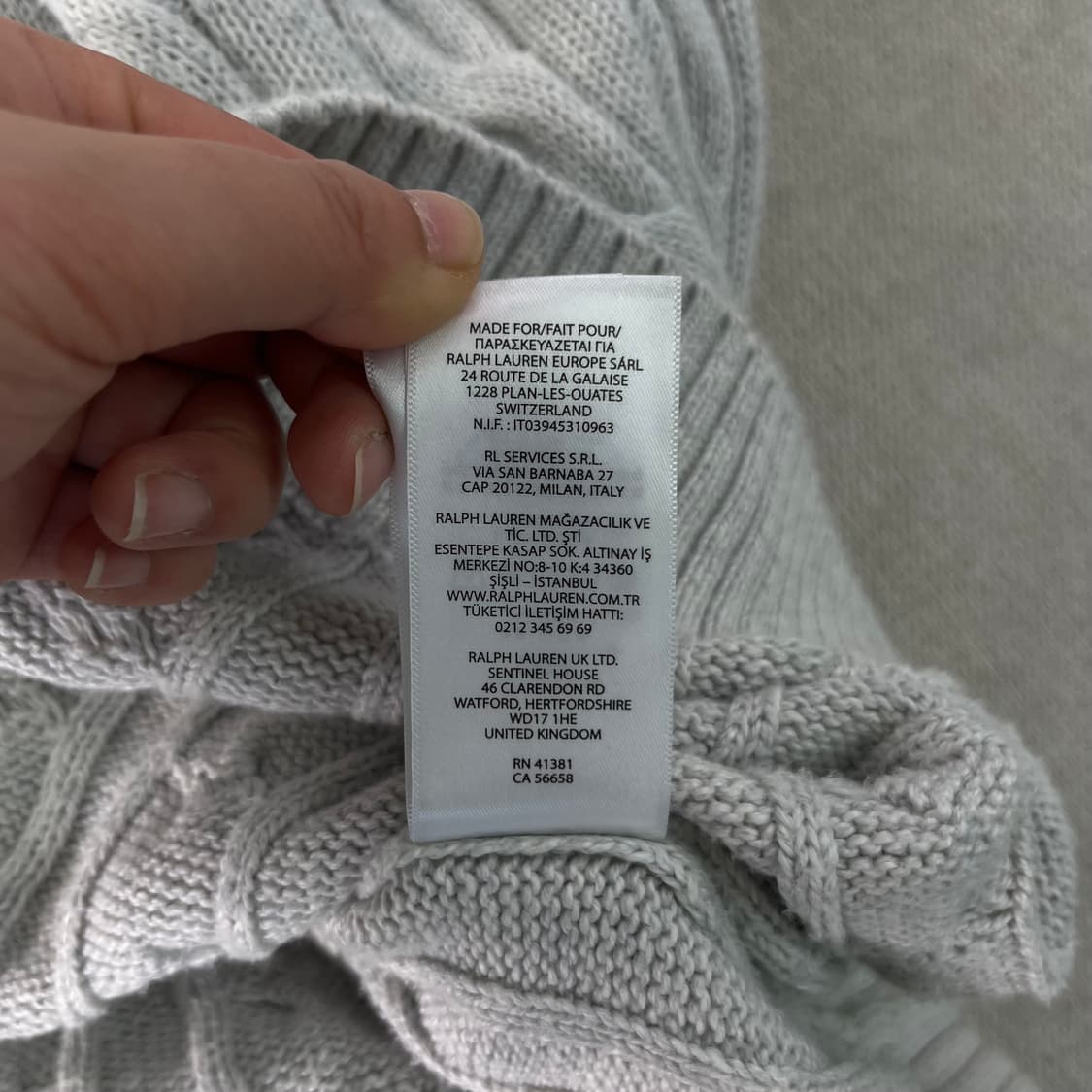 105 폴로랄프로렌 신형라벨 그레이 꽈배기 니트 상품이미지6