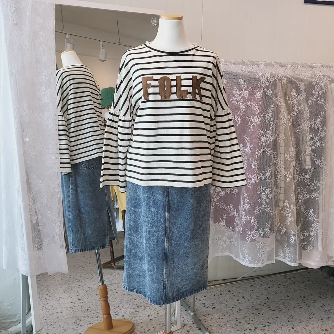 애시드워시 빈티지 밴딩 데님스커트 상품이미지10