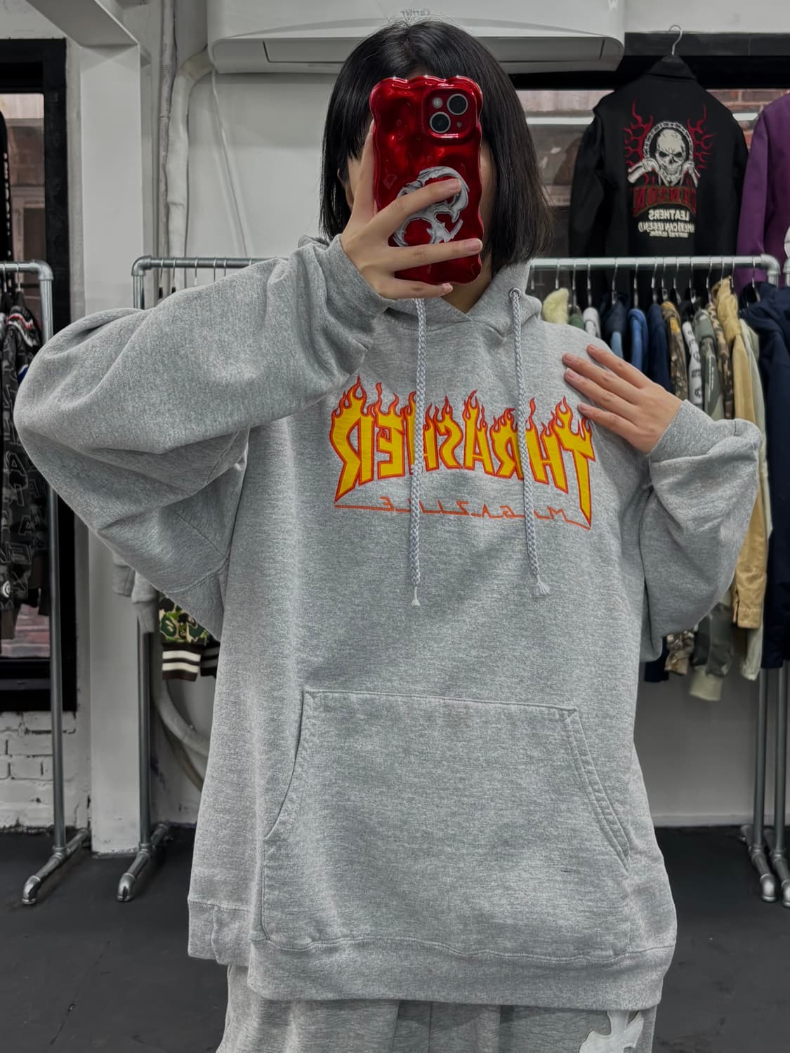 트레셔 플레임 로고 후드티 상품이미지3