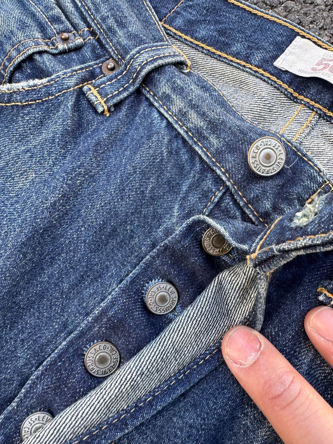 00‘s Levi’s 501 빈티지 워싱 컷팅 데님팬츠 상품이미지5