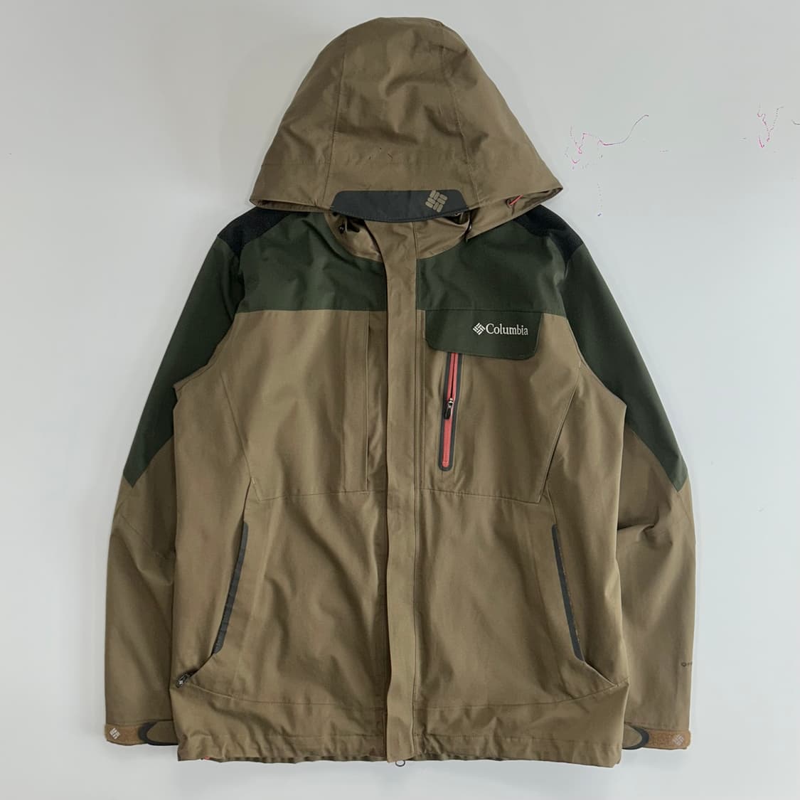 Columbia 콜롬비아 이중 2-way 지퍼 카키 배색 바람막이 상품이미지3