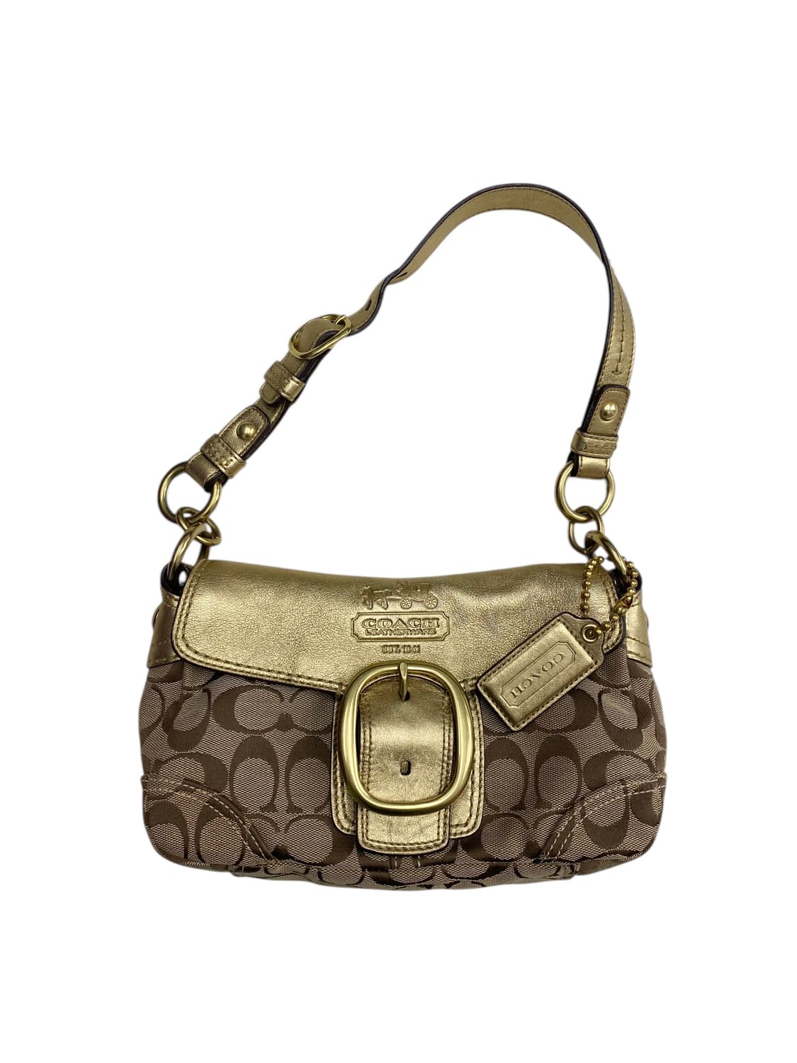 코치 y2k 골드 버클 숄더백 상품이미지1