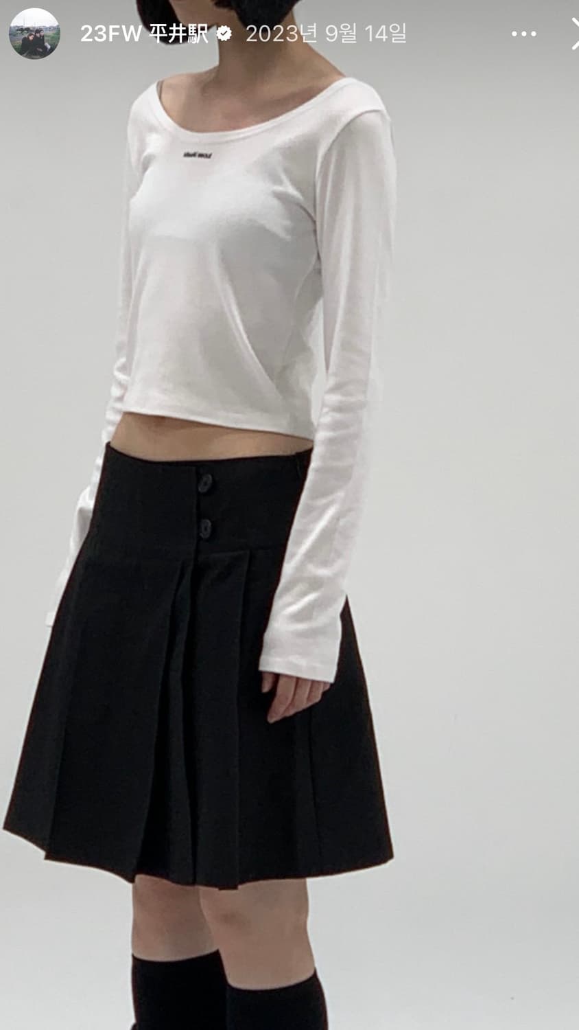 미세키서울 미디 랩스커트 블랙 1 상품이미지1