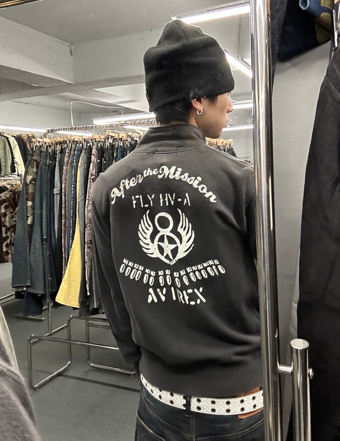 M) 아비렉스 스웻 집업 저지 차콜  상품이미지2