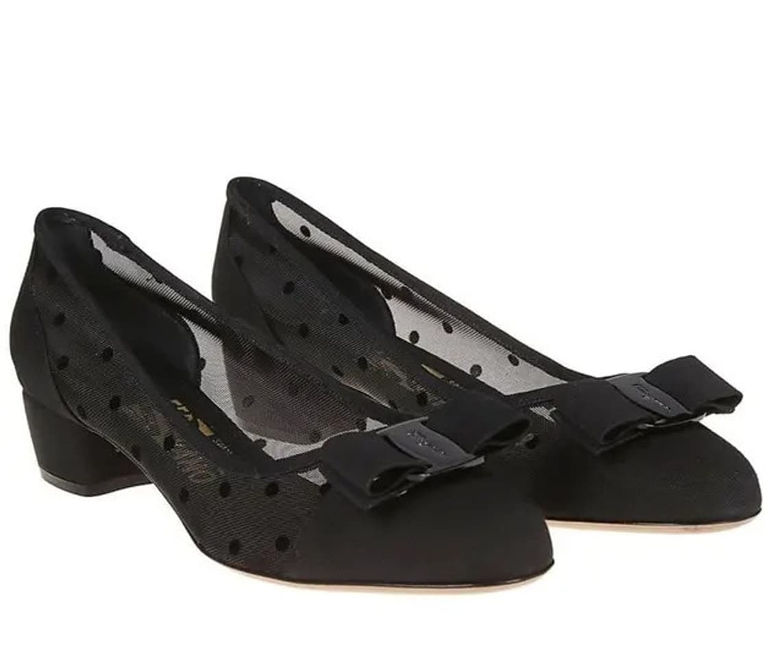 페라가모 바라 도트 펌프스-블랙 상품이미지3