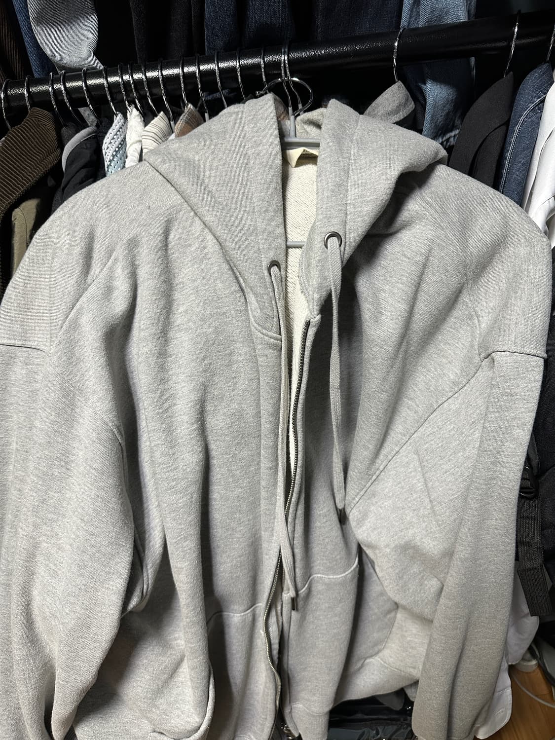 토피 멜란지 후드 집업 L 상품이미지2