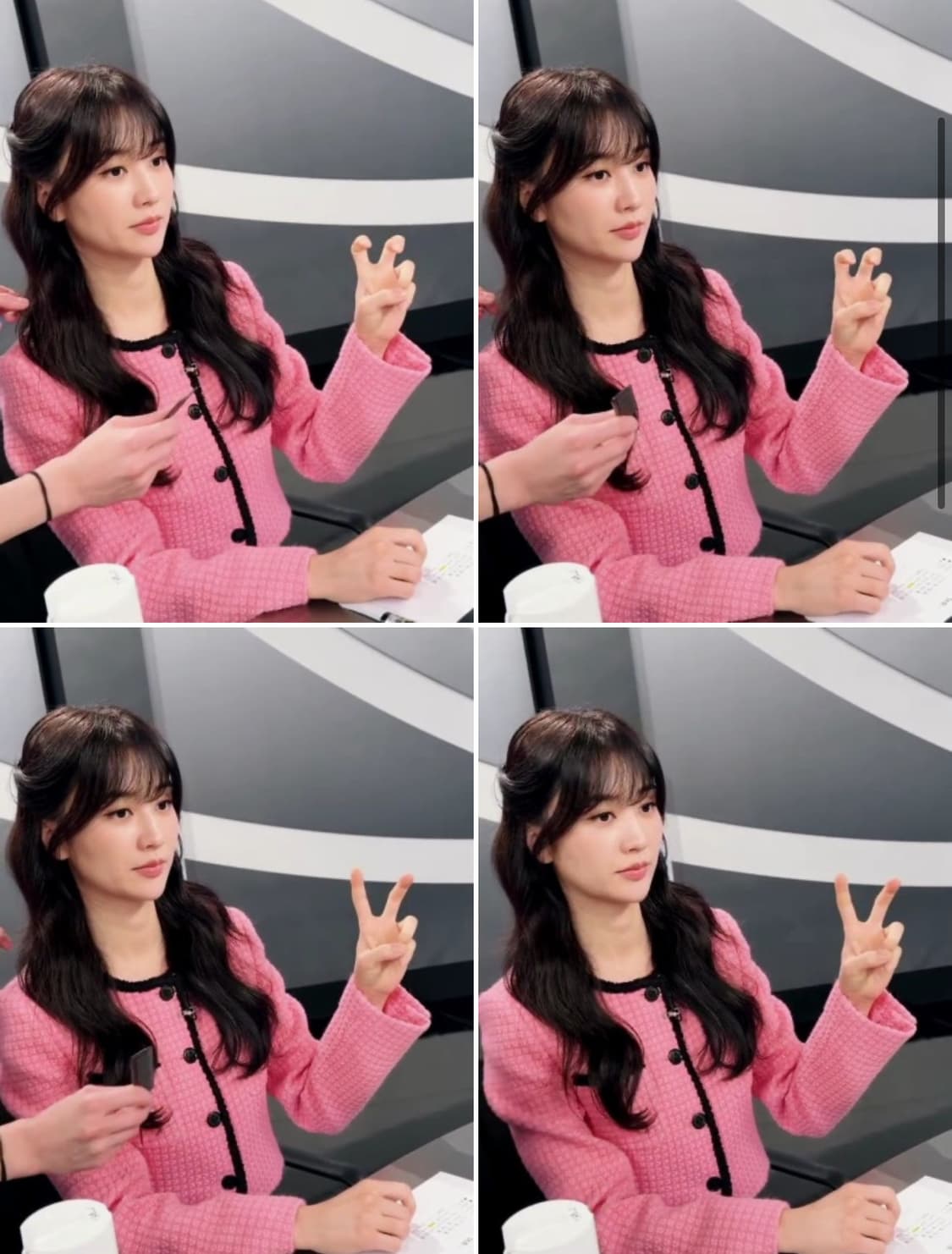 에트몽 Trimmed Tweed Jacket 핑크 s 1번착용 상품이미지2