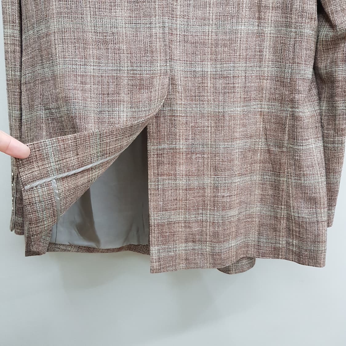 한섬 타임 클래식 체크 테일러드 자켓 88-96-165사이즈 상품이미지6