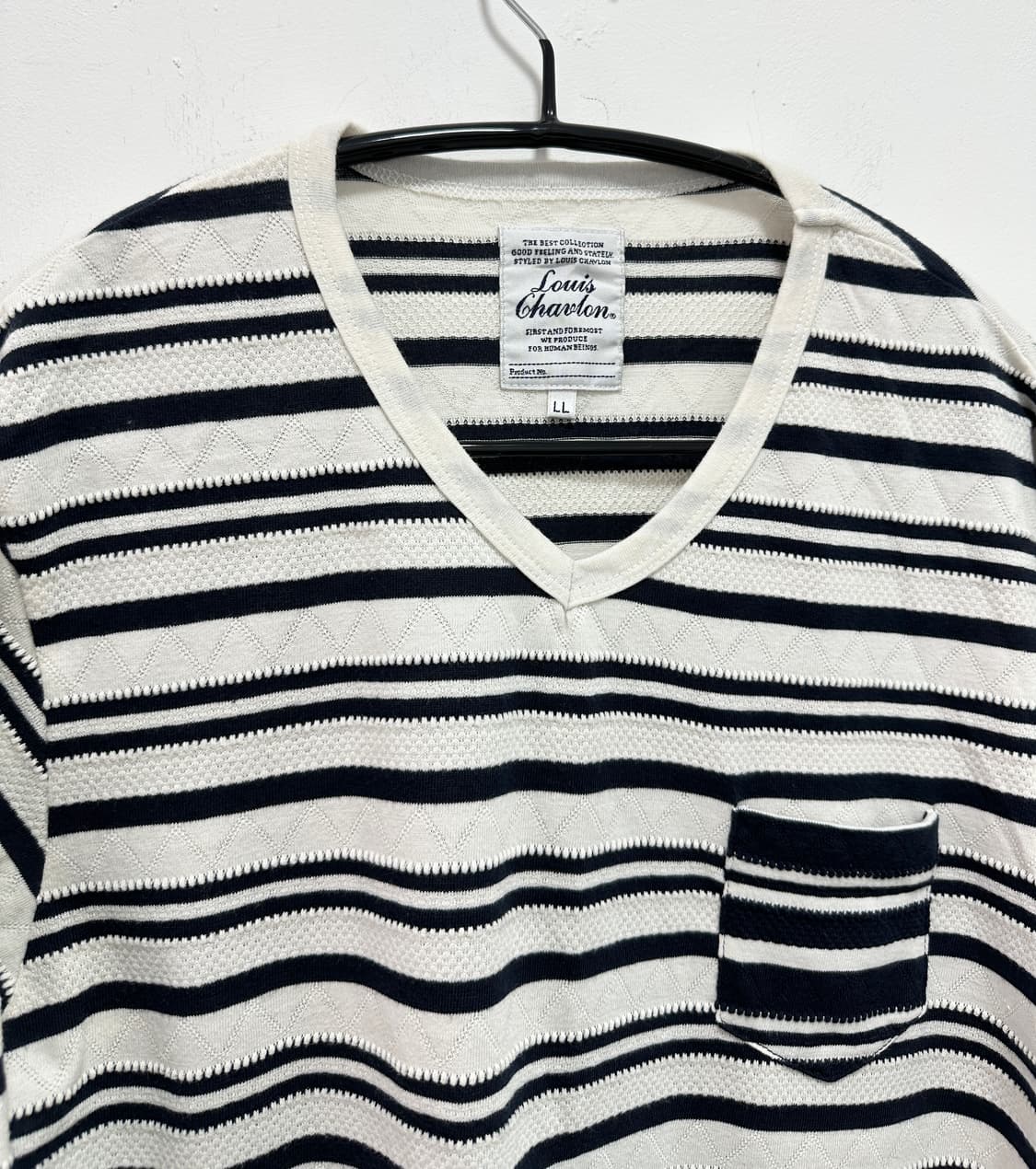Louis Charlon textured stripe v knit 상품이미지4