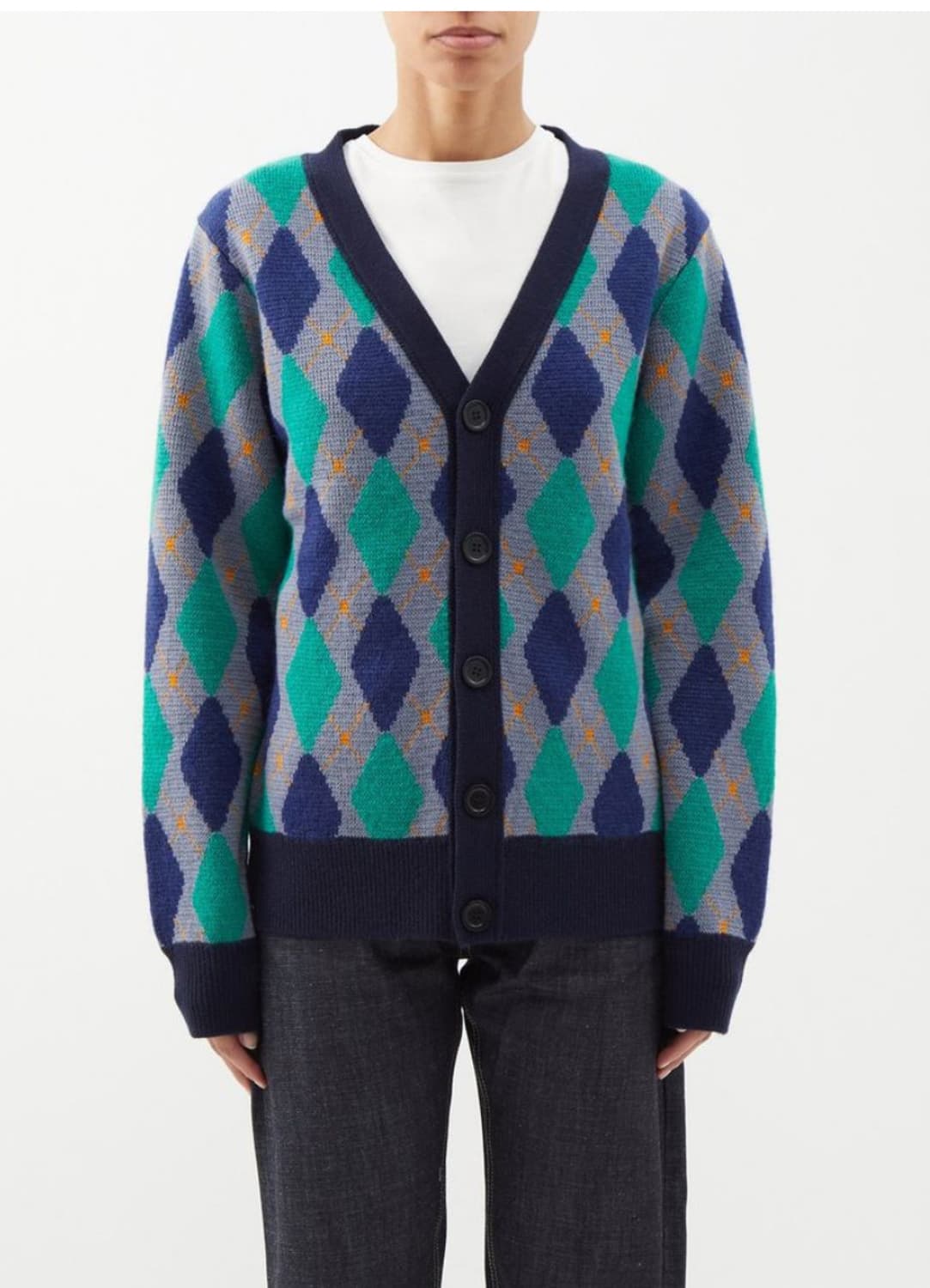 웨일즈보너 아가일 니트 가디건 상품이미지2