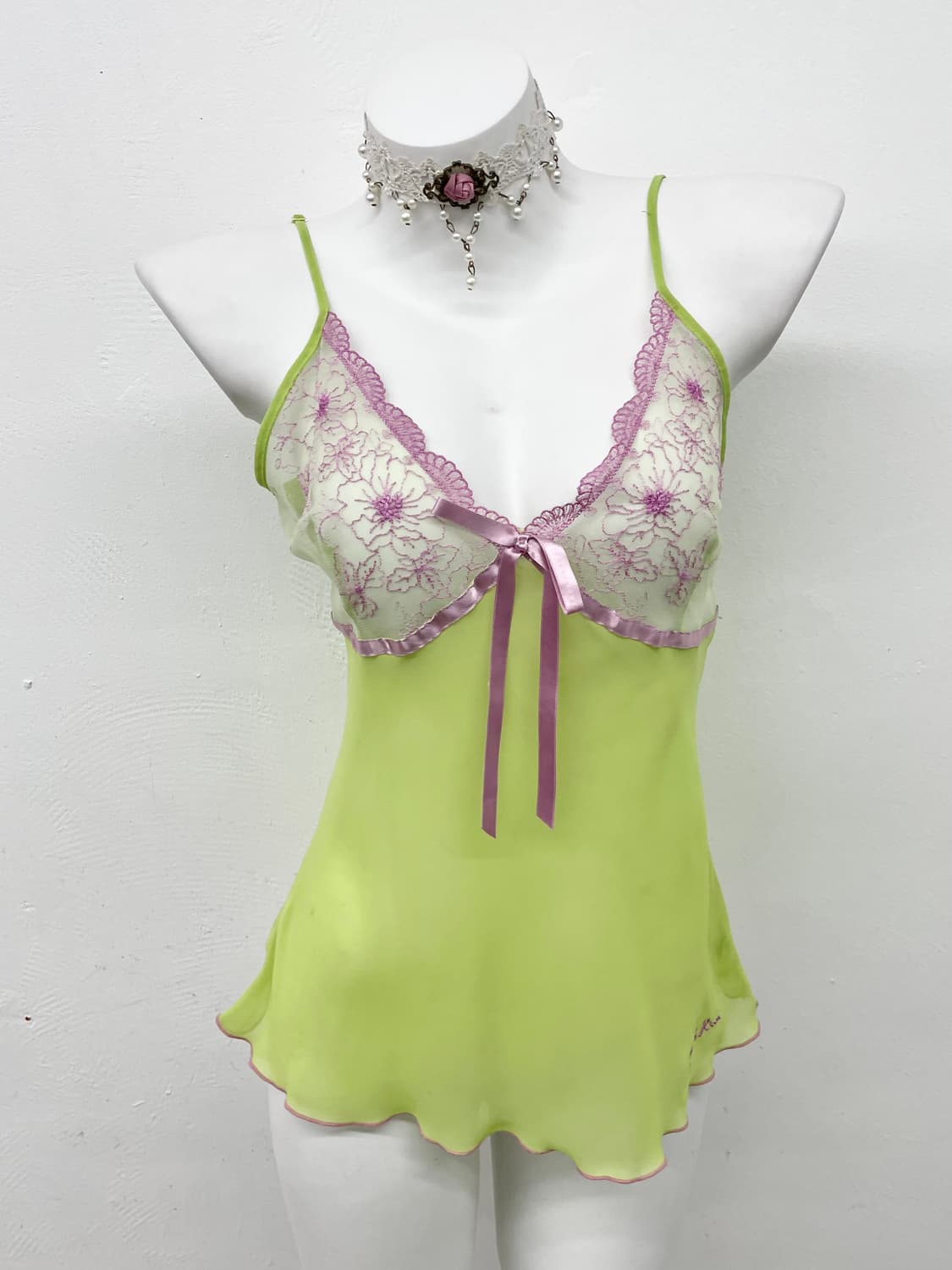 페어리 시어 자수 슬립 핀터깔 상품이미지1