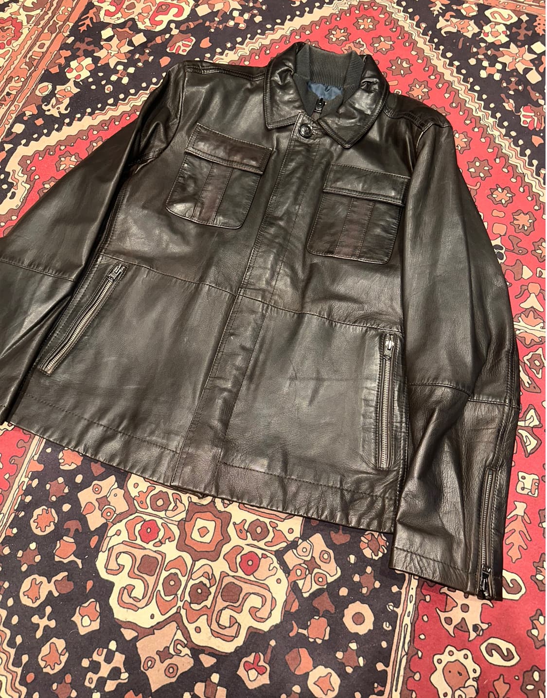 ( L ) 타미힐피거 가죽자켓 양가죽자켓 바이커자켓 레더자켓  상품이미지2