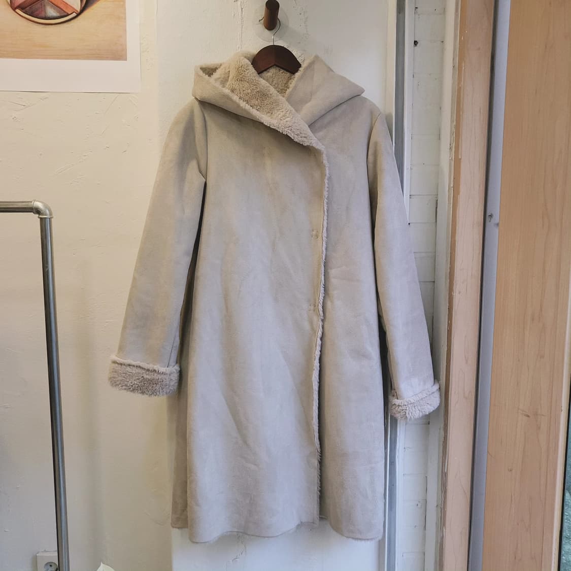 Earth music 크림베이지 무스탕 코트 여성 M 상품이미지3