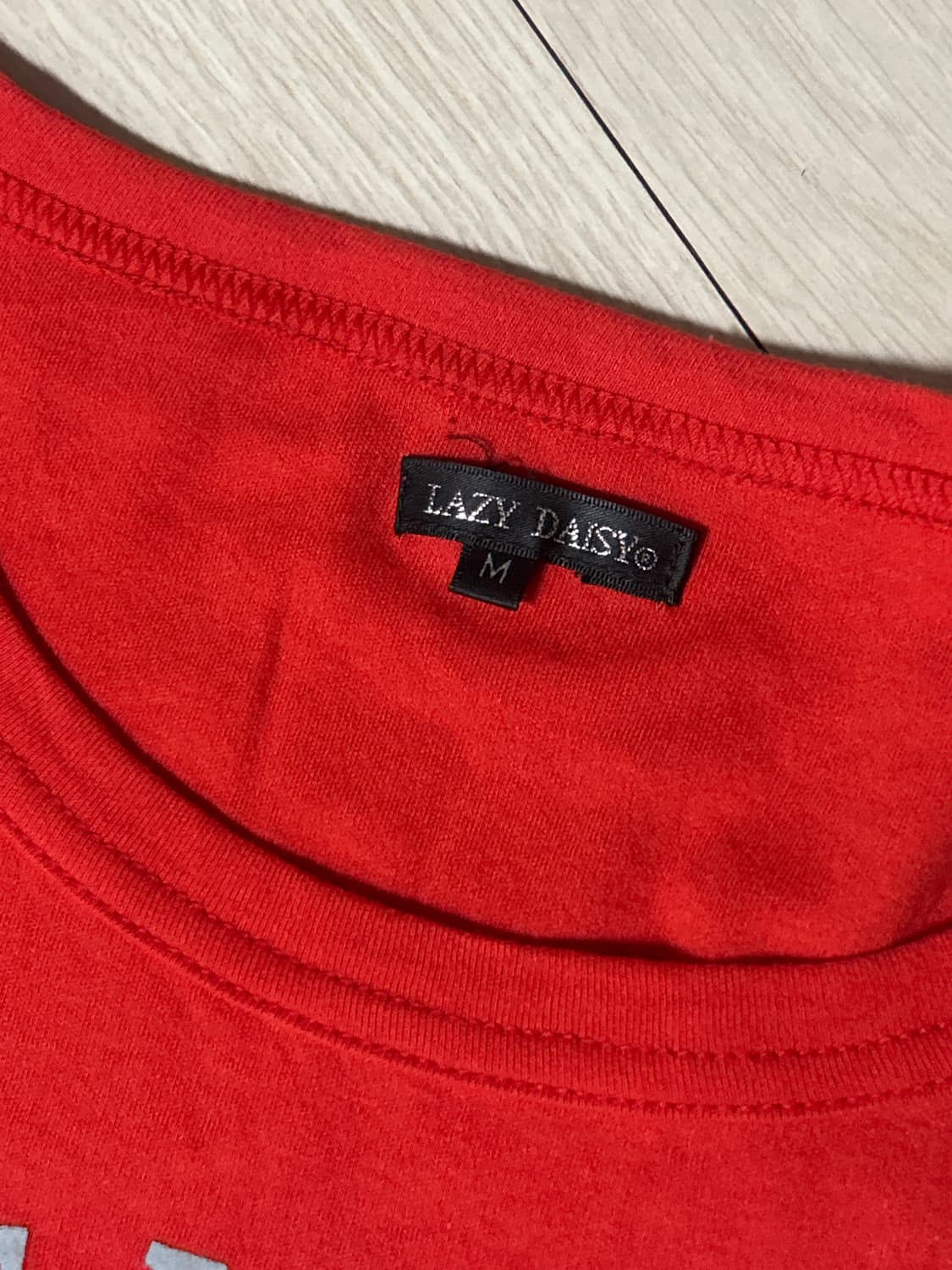 빈티지 골드 체인 레드 반팔티 슬림핏 상품이미지4