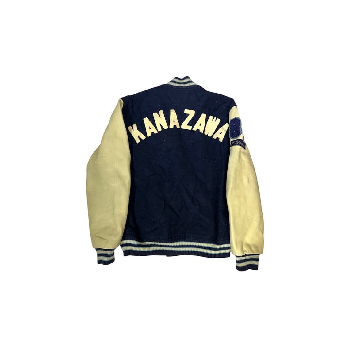 일본 빈티지 블랙 자수 가죽 레더 바시티 스타디움 자켓  상품이미지6