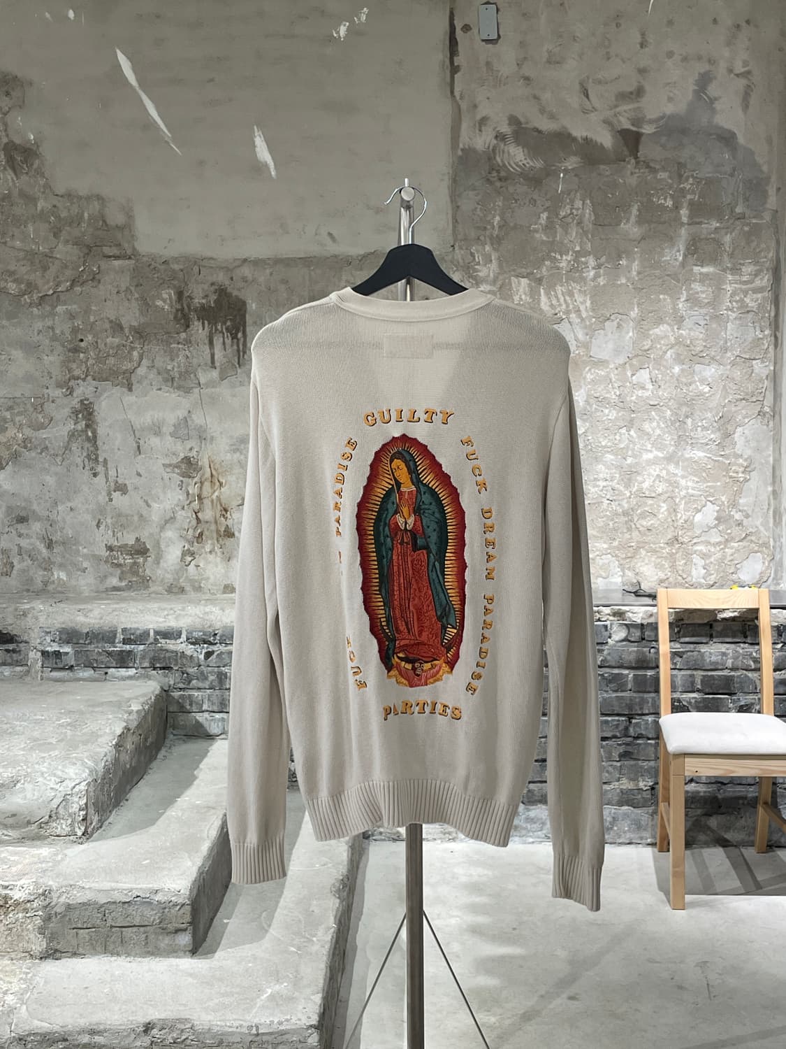 와코 마리아 18S/S 아이보리 버진 메리 니트 가디건 상품이미지1