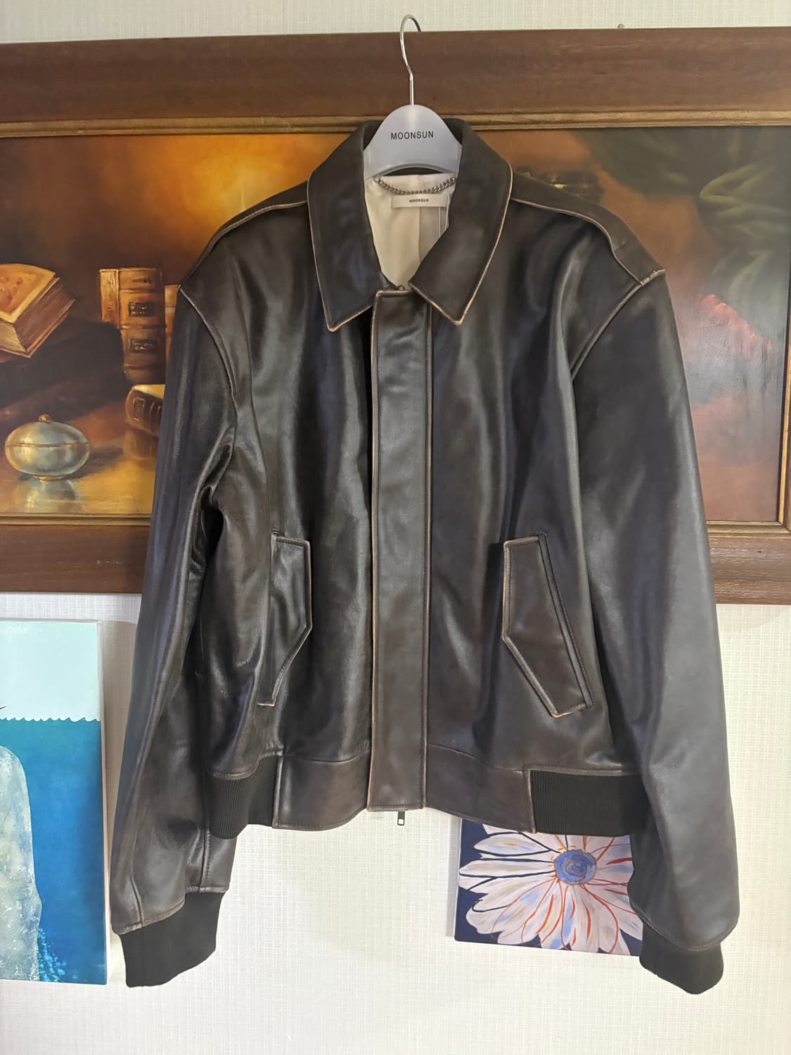 (새상품) 문선 소가죽 레더 자켓 상품이미지1