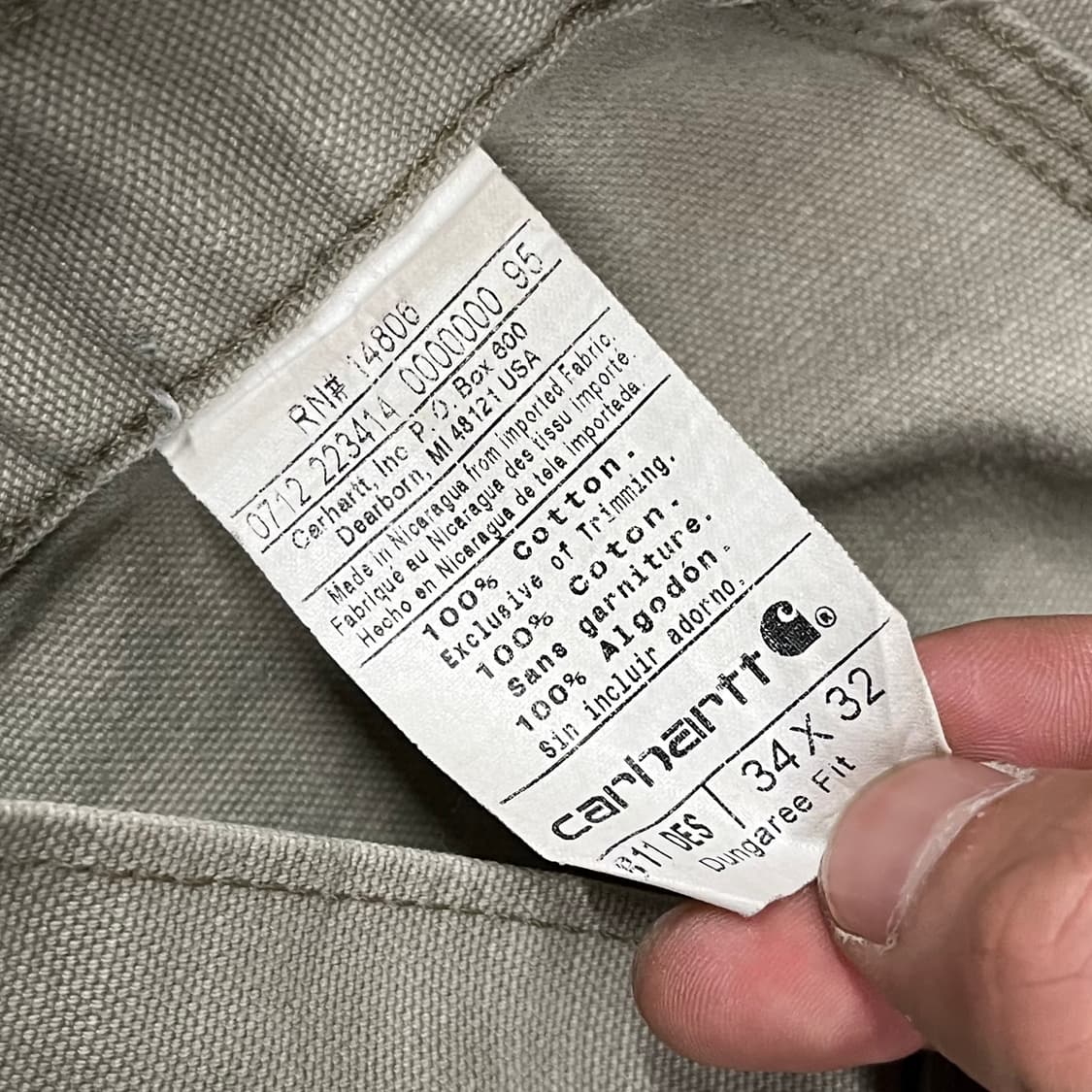 Carhartt B11 싱글니 카펜터 팬츠 (34“) 상품이미지7
