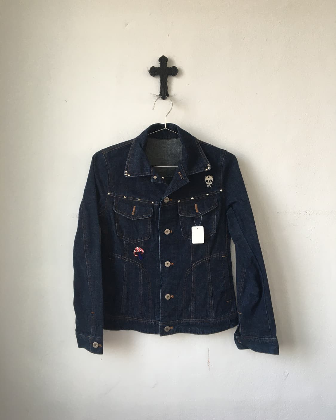 Stud patch point denim shirt 상품이미지2